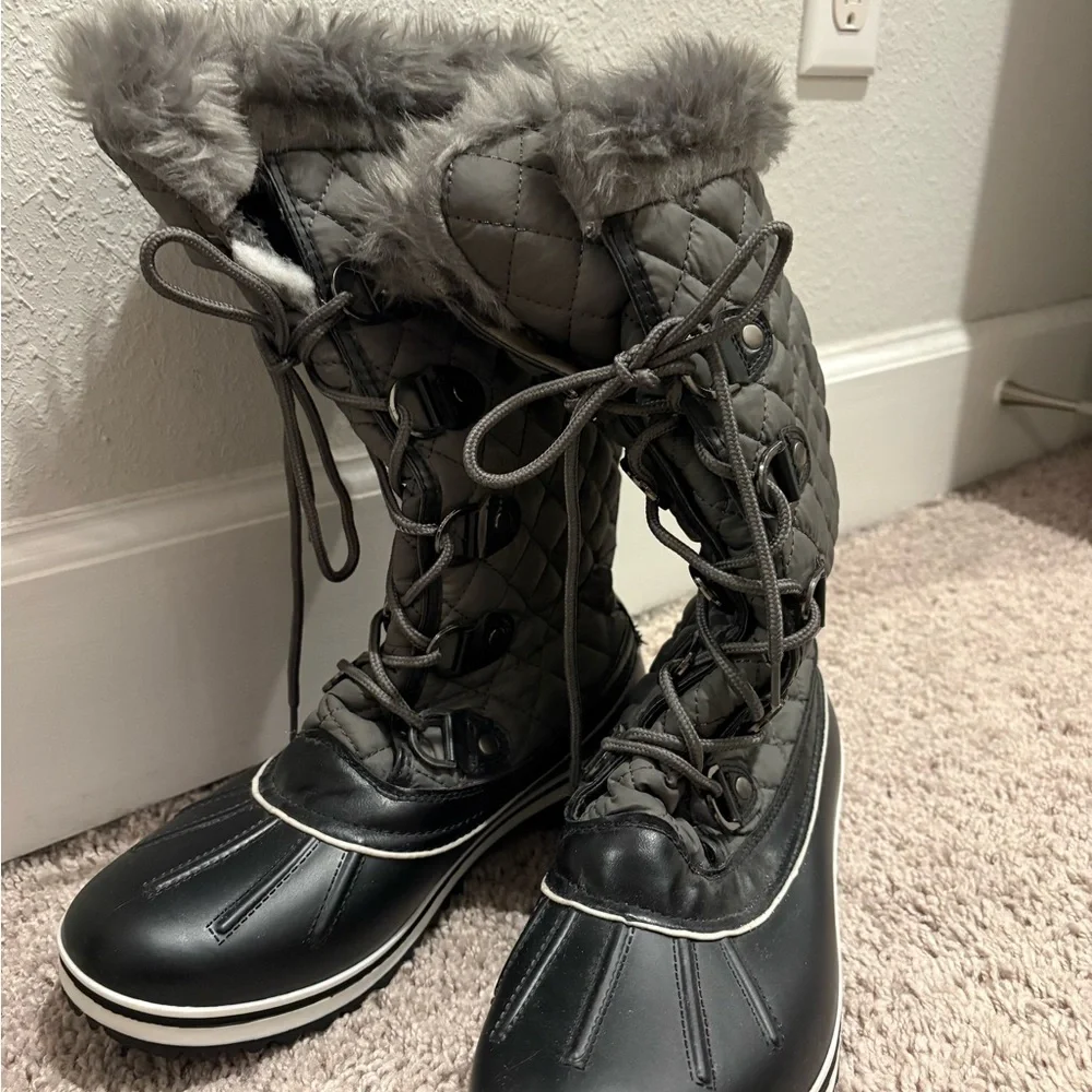 Faux Fur Waterproof Winter Boots - Picture 9 of 9